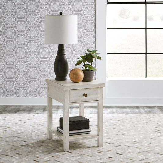 Modern Farmhouse - Drawer Chair Side Table Chair Side Tables by Liberty Furniture - Walls Furniture & Mattress