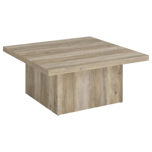 Devar - Square Engineered Wood Coffee Table - Distressed Pine Coffee Tables by Coaster Fine Furniture - Walls Furniture & Mattress