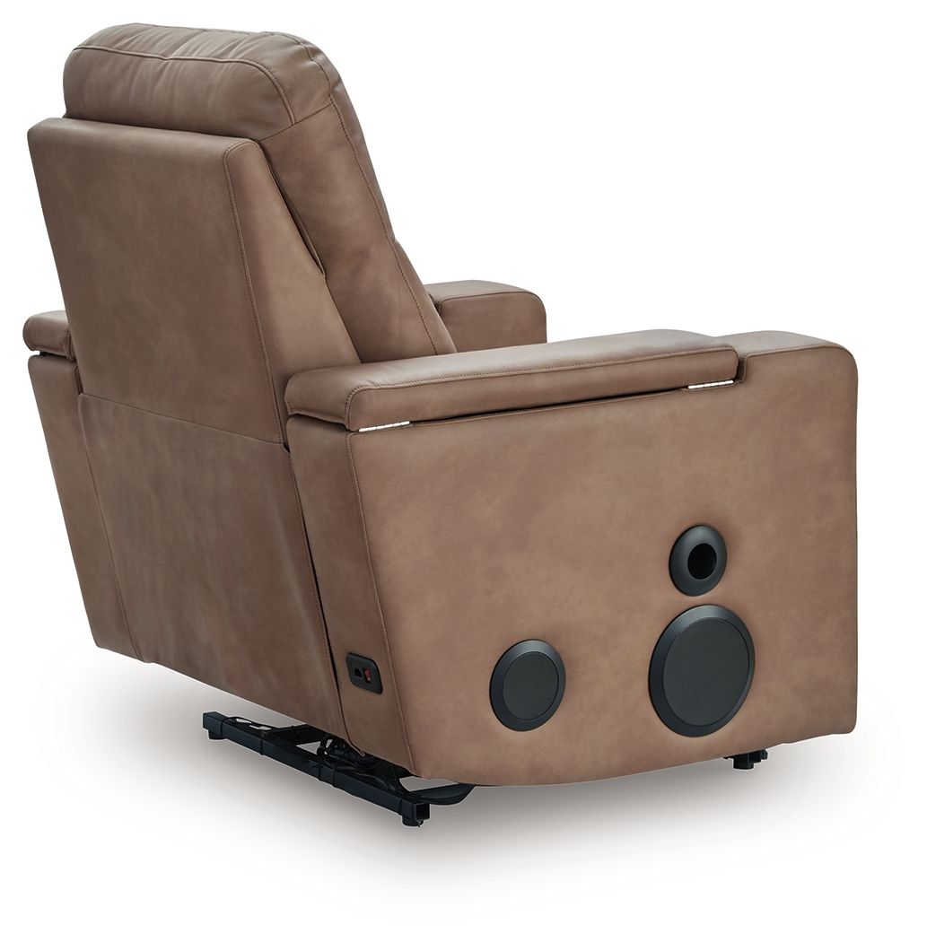 Lorrenton - Glider Power Recliner With Audio System - Caramel Glider Chairs by Signature Design by Ashley® - Walls Furniture & Mattress