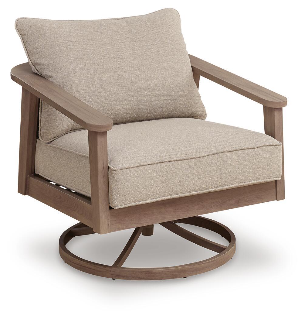 Harmony Headlands - Swivel Lounge With Cushion - Natural / Gray Swivel Chairs by Signature Design by Ashley® - Walls Furniture & Mattress