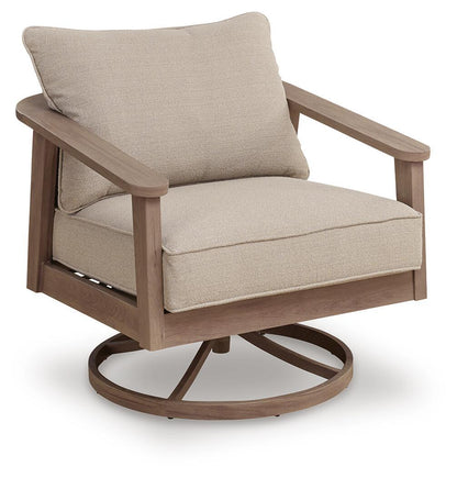 Harmony Headlands - Swivel Lounge With Cushion - Natural / Gray Swivel Chairs by Signature Design by Ashley® - Walls Furniture & Mattress