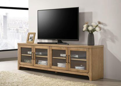 Brenham - 79" 4 - Door TV Stand Media Console - Washed Oak TV Stands by Coaster Fine Furniture - Walls Furniture & Mattress