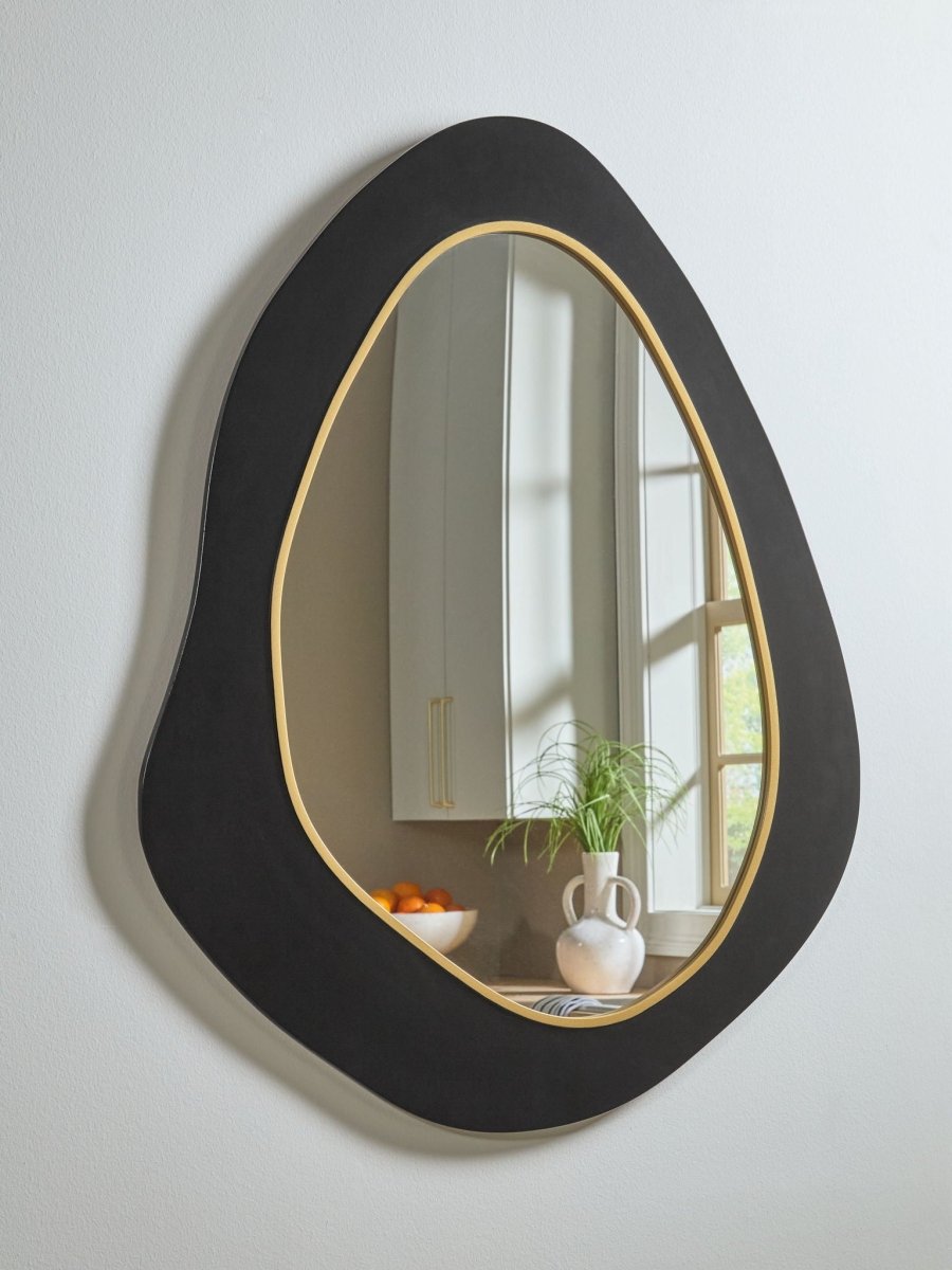 Kierlock - Black / Gold Finish - Accent Mirror Accent Mirrors by Signature Design by Ashley® - Walls Furniture & Mattress
