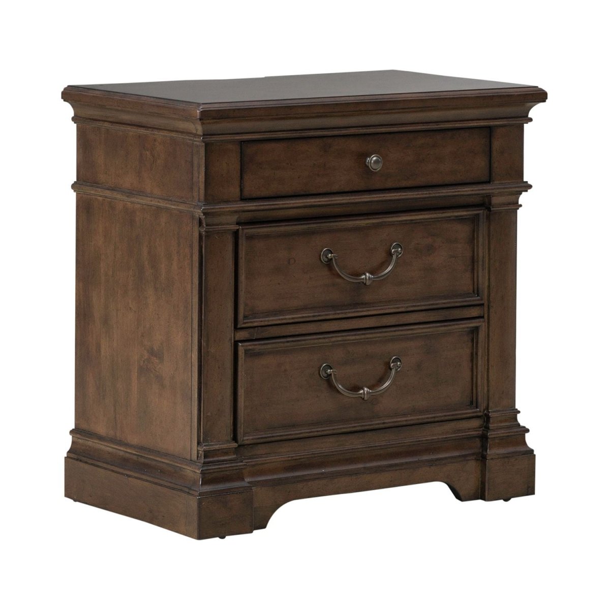 Arden Road - Nightstand With Charging Station - Satin Cherry Nightstands w/ Charging Stations by Liberty Furniture - Walls Furniture & Mattress