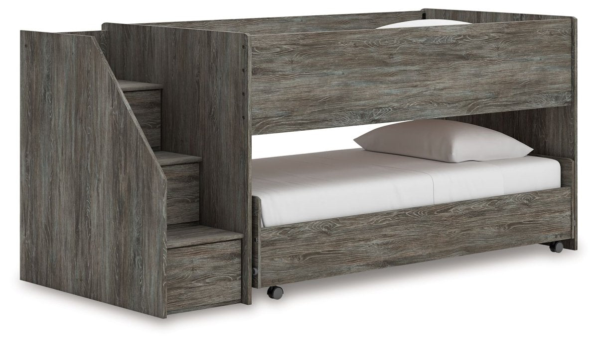 Frandern - Gray - Twin Over Twin Loft Bed Loft Beds by Signature Design by Ashley® - Walls Furniture & Mattress
