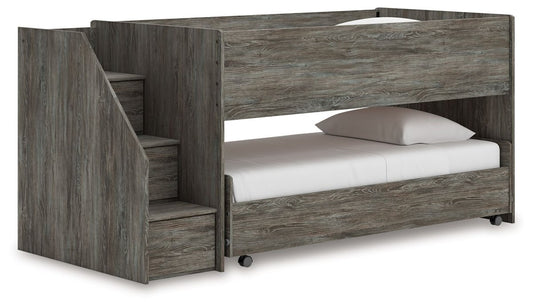 Frandern - Gray - Twin Over Twin Loft Bed Loft Beds by Signature Design by Ashley® - Walls Furniture & Mattress