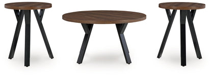 Elbrynn - Occasional Table Set (Set of 3) - Brown / Black