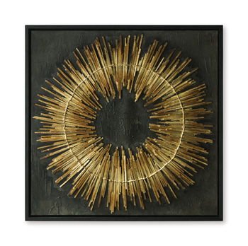 Buddins - Wall Art - Black / Gold Finish Canvas Art by Signature Design by Ashley® - Walls Furniture & Mattress