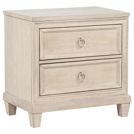 Pembroke - 2 - Drawer Nightstand Bedside Table - Washed Oak Accent Nightstands by Coaster Fine Furniture - Walls Furniture & Mattress