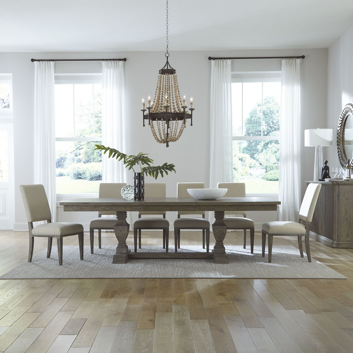 Westfield - 7 Piece Trestle Table Set - Light Brown 7 Piece Dining Room Sets by Liberty Furniture - Walls Furniture & Mattress