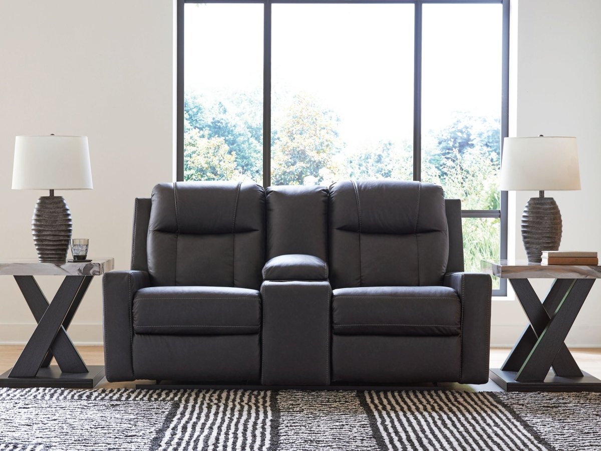 Mackmenville - Double Reclining Loveseat With Console Reclining Loveseats by Benchcraft® - Walls Furniture & Mattress