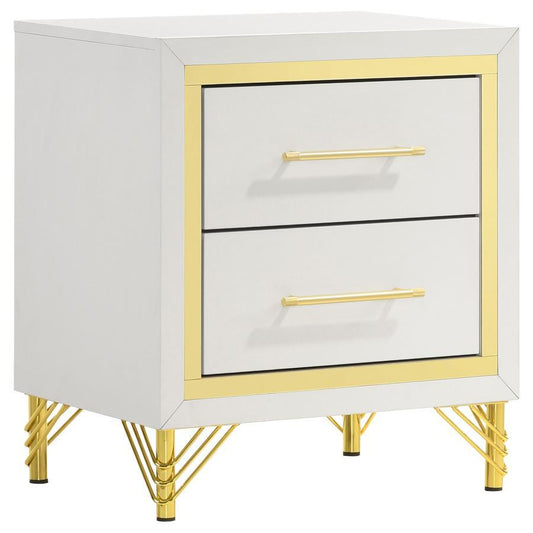 Lucia - 2 - Drawer Nightstand - White Accent Nightstands by Coaster Fine Furniture - Walls Furniture & Mattress
