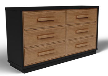 Kozmour - Six Drawer Dresser - Black / Brown Dressers by Signature Design by Ashley® - Walls Furniture & Mattress