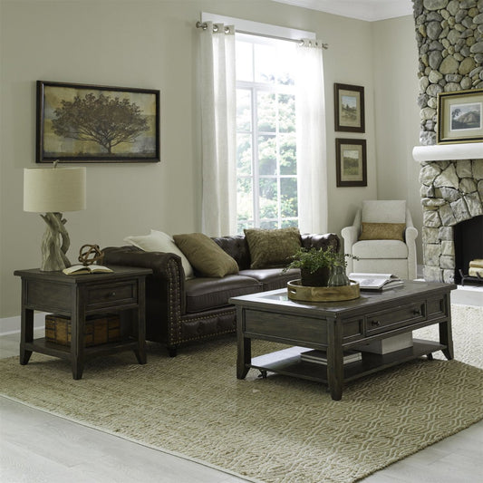 Paradise Valley - 3 Piece Table Set - Saddle Brown Table Sets by Liberty Furniture - Walls Furniture & Mattress