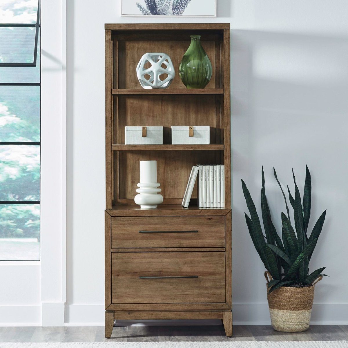 Shaker Lakes - Lateral File Bookcase - Harvest Brown Standard Bookcases by Liberty Furniture - Walls Furniture & Mattress