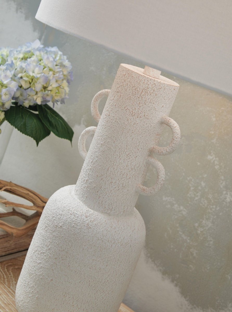 Perringhill - Metal Table Lamp - Distressed White Table Lamps by Signature Design by Ashley® - Walls Furniture & Mattress