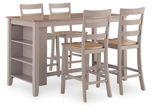 Harperfeld - 5 Pc. - Dining Table And 4 Barstools - Natural / Gray 5 Piece Dining Room Sets by Signature Design by Ashley® - Walls Furniture & Mattress