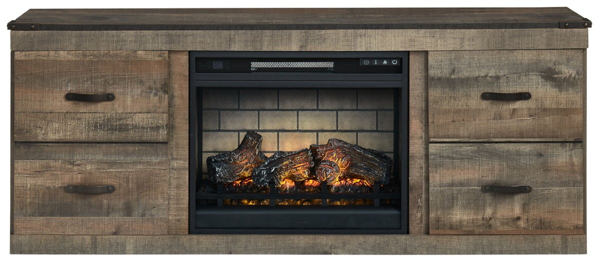 Trinell - TV Stand With Electric Fireplace - Brown Fireplace TV Stands by Signature Design by Ashley® - Walls Furniture & Mattress