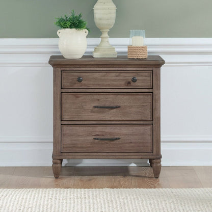 Hickory Grove - Nightstand With Charging Station - Heirloom Brown Nightstands w/ Charging Stations by Liberty Furniture - Walls Furniture & Mattress