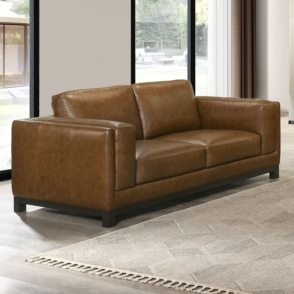 Sayer - Loveseat - Brown Stationary Loveseats by New Classic - Walls Furniture & Mattress