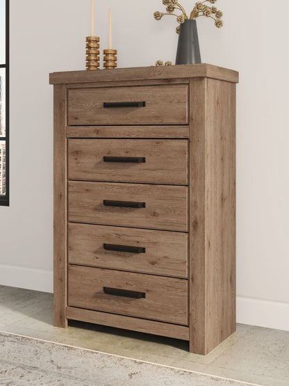 Oliandon - Five Drawer Chest - Light Brown Accent Chests by Signature Design by Ashley® - Walls Furniture & Mattress