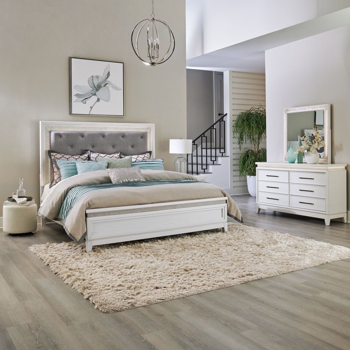 Reflections - Upholstered Bedroom Set 3 Piece Bedroom Sets by Liberty Furniture - Walls Furniture & Mattress