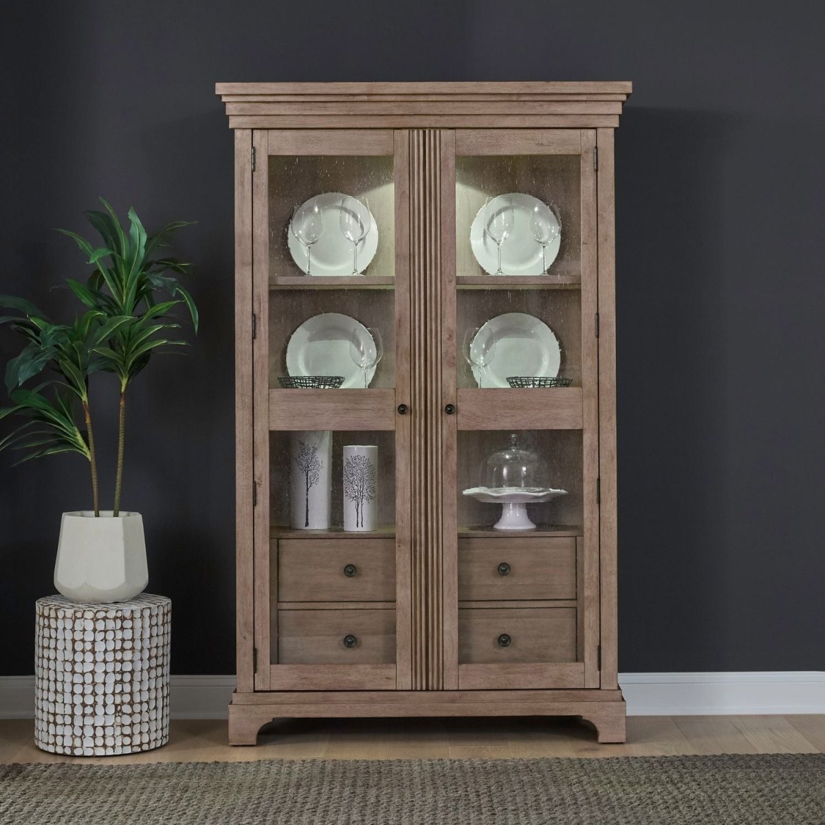 Haven Hills - Display Cabinet - Camel Beige Display Cabinets by Liberty Furniture - Walls Furniture & Mattress