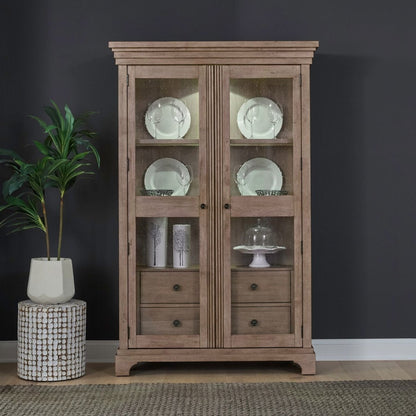 Haven Hills - Display Cabinet - Camel Beige Display Cabinets by Liberty Furniture - Walls Furniture & Mattress