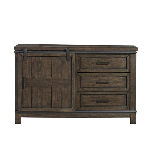 Thornwood Hills - Barn Door Dresser - Dark Brown Dressers by Liberty Furniture - Walls Furniture & Mattress
