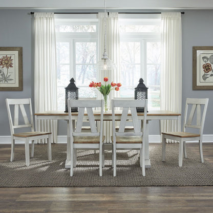 Lindsey Farm - Trestle Table Set 5 Piece Dining Room Sets by Liberty Furniture - Walls Furniture & Mattress
