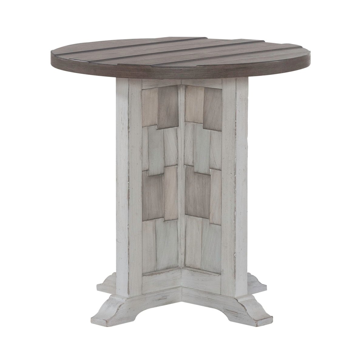 River Place - Round Chairside Table - White Chair Side Tables by Liberty Furniture - Walls Furniture & Mattress