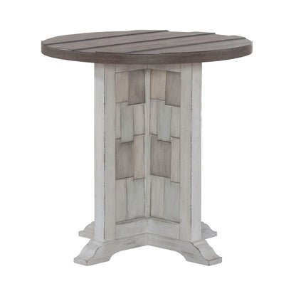 River Place - Round Chairside Table - White Chair Side Tables by Liberty Furniture - Walls Furniture & Mattress