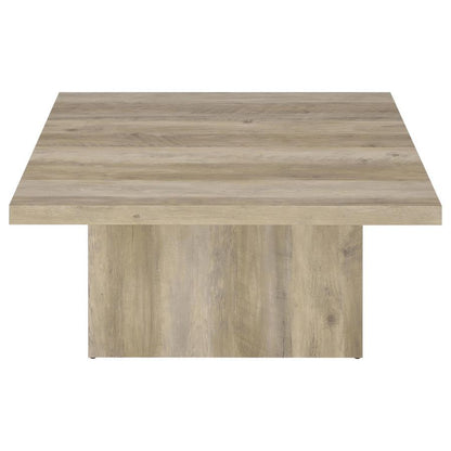 Devar - Square Engineered Wood Coffee Table - Distressed Pine Coffee Tables by Coaster Fine Furniture - Walls Furniture & Mattress
