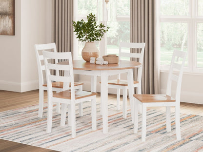 Gesthaven - Round Dining Room Drop Leaf Table Set 5 Piece Dining Room Sets by Signature Design by Ashley® - Walls Furniture & Mattress