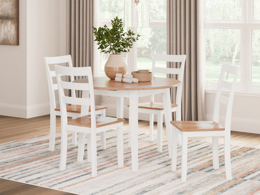 Gesthaven - Round Dining Room Drop Leaf Table Set 5 Piece Dining Room Sets by Signature Design by Ashley® - Walls Furniture & Mattress