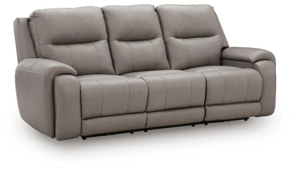 Real Moments - Power Reclining Sofa With Audio Seating - Ash Reclining Sofas by Signature Design by Ashley® - Walls Furniture & Mattress