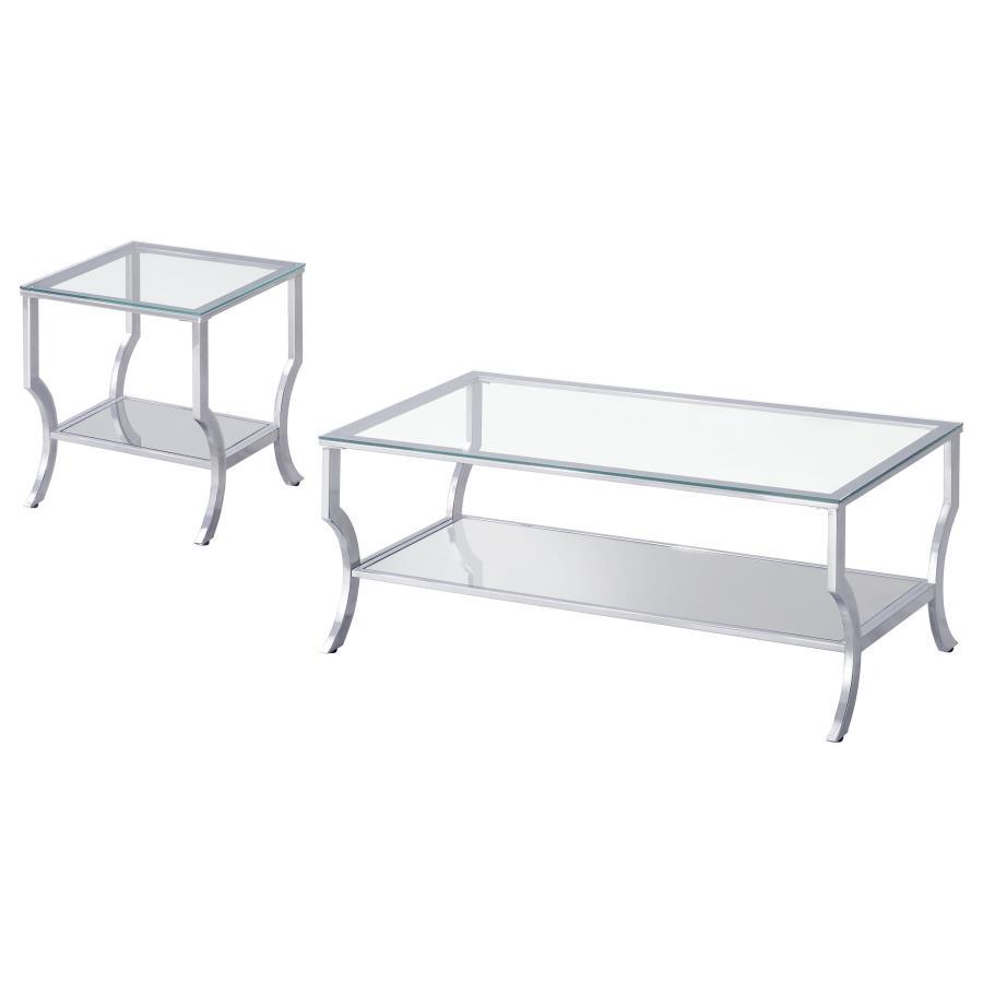 Saide - Glass Top Coffee And End Table Set Table Sets by Coaster Fine Furniture - Walls Furniture & Mattress