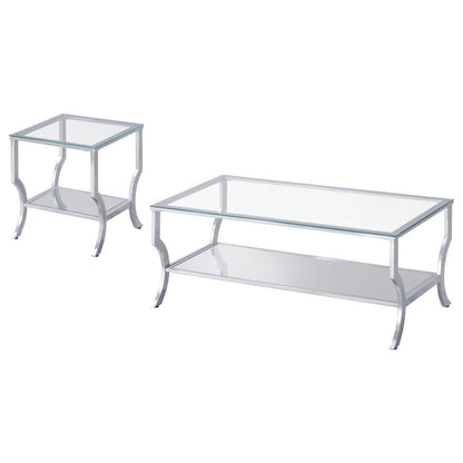 Saide - Glass Top Coffee And End Table Set Table Sets by Coaster Fine Furniture - Walls Furniture & Mattress