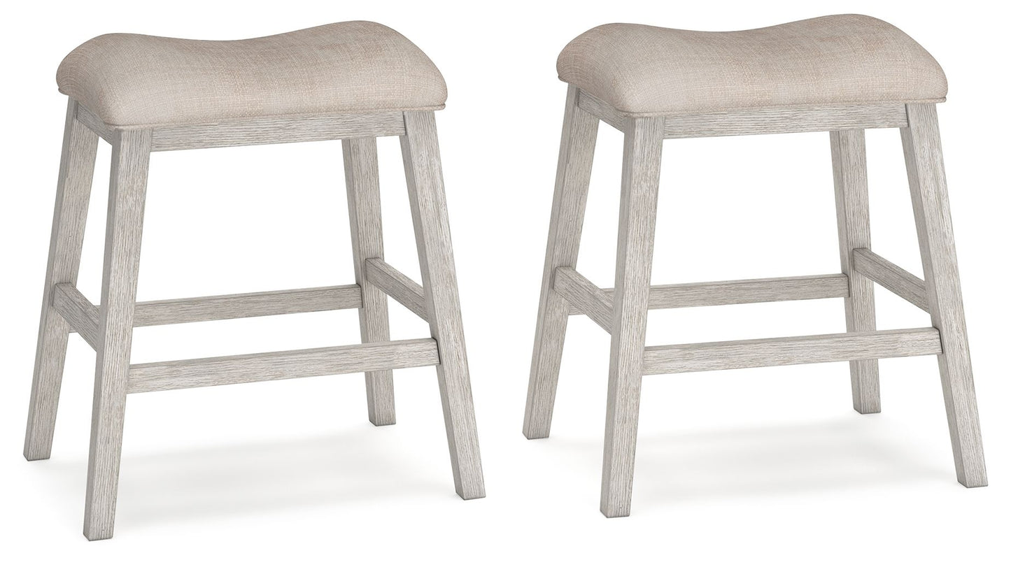 Skempton - Upholstered Stool (Set of 2) - White