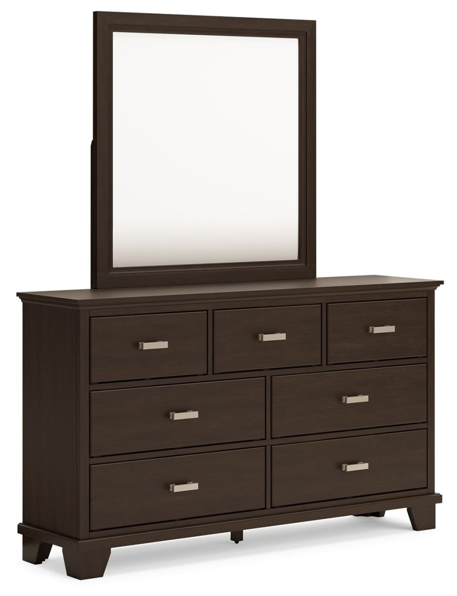 Covetown - Dresser And Mirror - Dark Brown Dresser & Mirror by Signature Design by Ashley® - Walls Furniture & Mattress