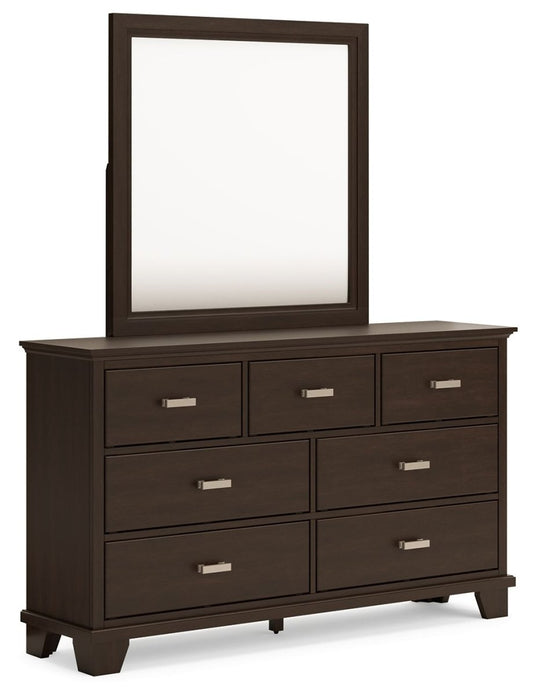 Covetown - Dresser And Mirror - Dark Brown Dresser & Mirror by Signature Design by Ashley® - Walls Furniture & Mattress