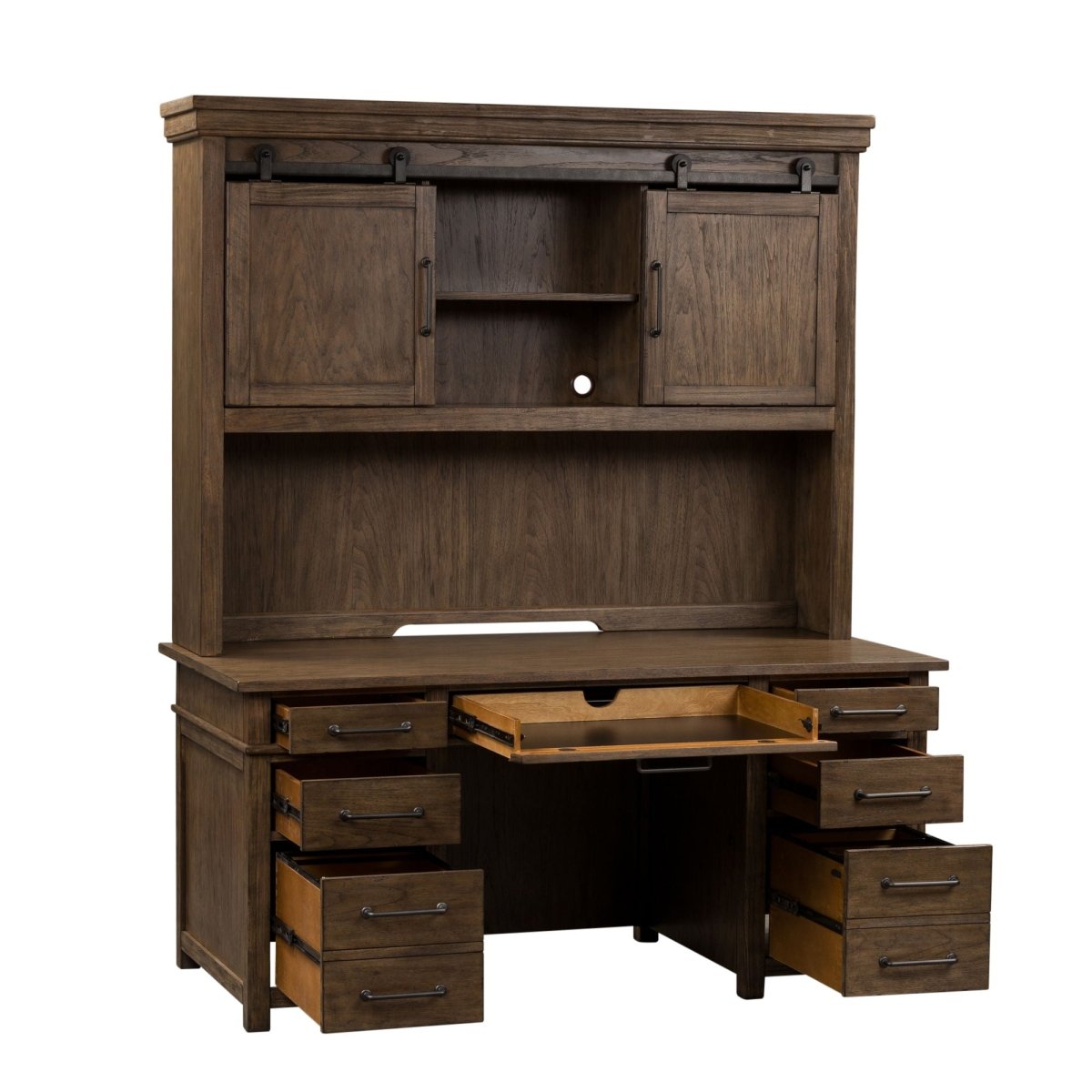 Sonoma Road - Credenza & Hutch - Light Brown Credenzas & Hutches by Liberty Furniture - Walls Furniture & Mattress