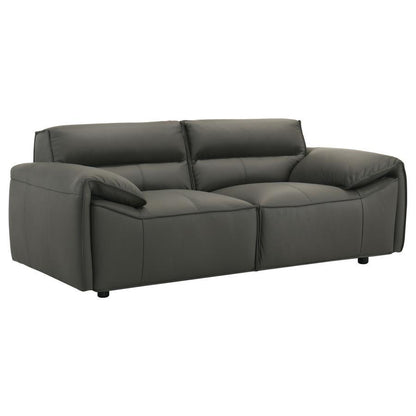 Buxton - Top Grain Leather Upholstered Loveseat Stationary Loveseats by Coaster Fine Furniture - Walls Furniture & Mattress