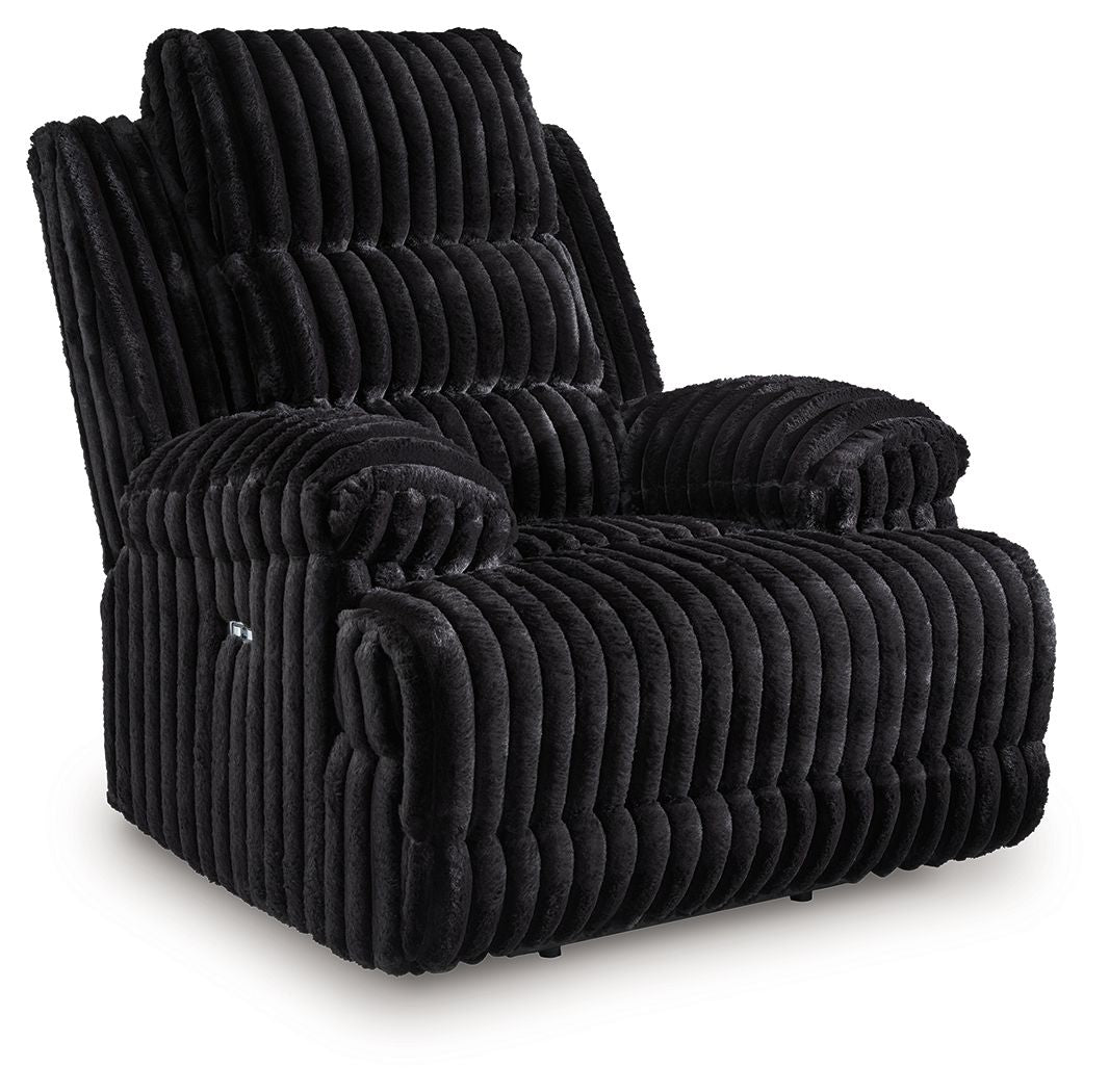 Rhine Falls - Zero Wall Power Recliner - Onyx Reclining Chairs by Signature Design by Ashley® - Walls Furniture & Mattress
