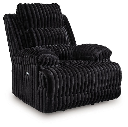Rhine Falls - Zero Wall Power Recliner - Onyx Reclining Chairs by Signature Design by Ashley® - Walls Furniture & Mattress