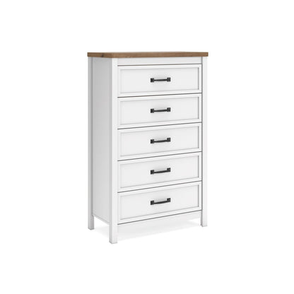 Kerisden - Five Drawer Chest - White / Brown Accent Chests by Signature Design by Ashley® - Walls Furniture & Mattress