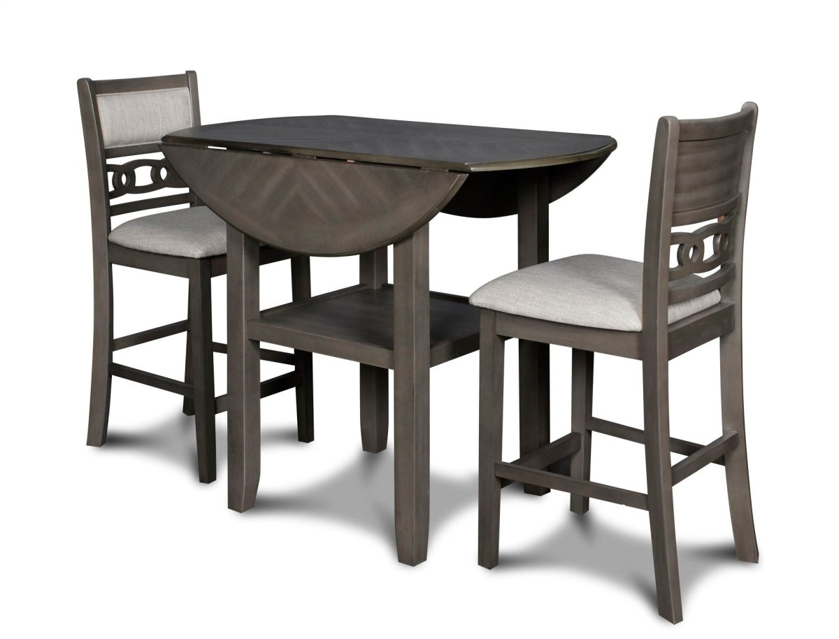 Gia - Counter Drop Leaf Table Set 3 Piece Dining Room Sets by New Classic - Walls Furniture & Mattress