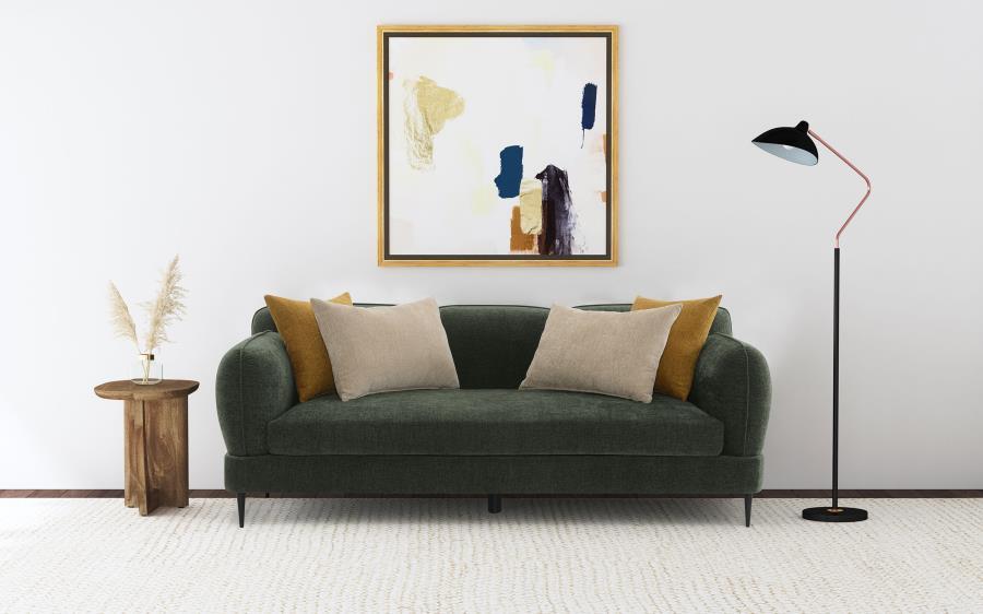 Jade - Chenille Upholstered Modern Track Arm Sofa Stationary Sofas by Coaster Fine Furniture - Walls Furniture & Mattress