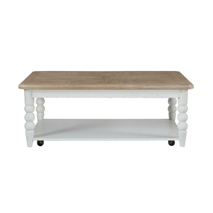Turnberry Park - Rectangular Cocktail Table - Washed White Cocktail Tables by Liberty Furniture - Walls Furniture & Mattress