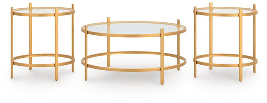 Pearlox - Gold - Occasional Table Set (Set of 3) Table Sets by Signature Design by Ashley® - Walls Furniture & Mattress